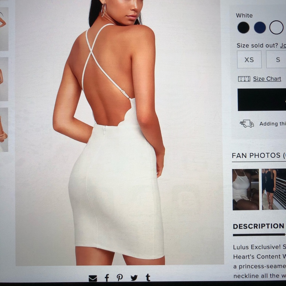 White backless bodycon dress